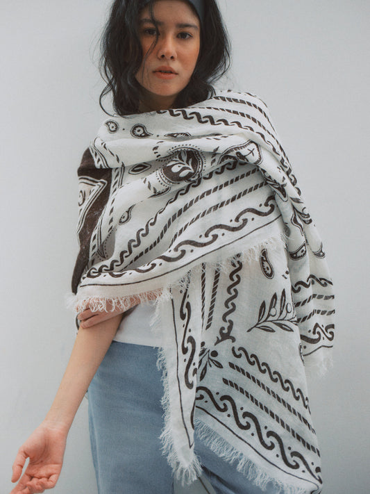 MENTON SCARF (mediterranean white)