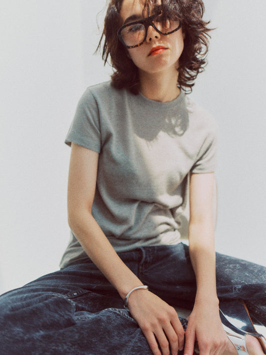 GEMMA HALF SLEEVE TEE (sage)