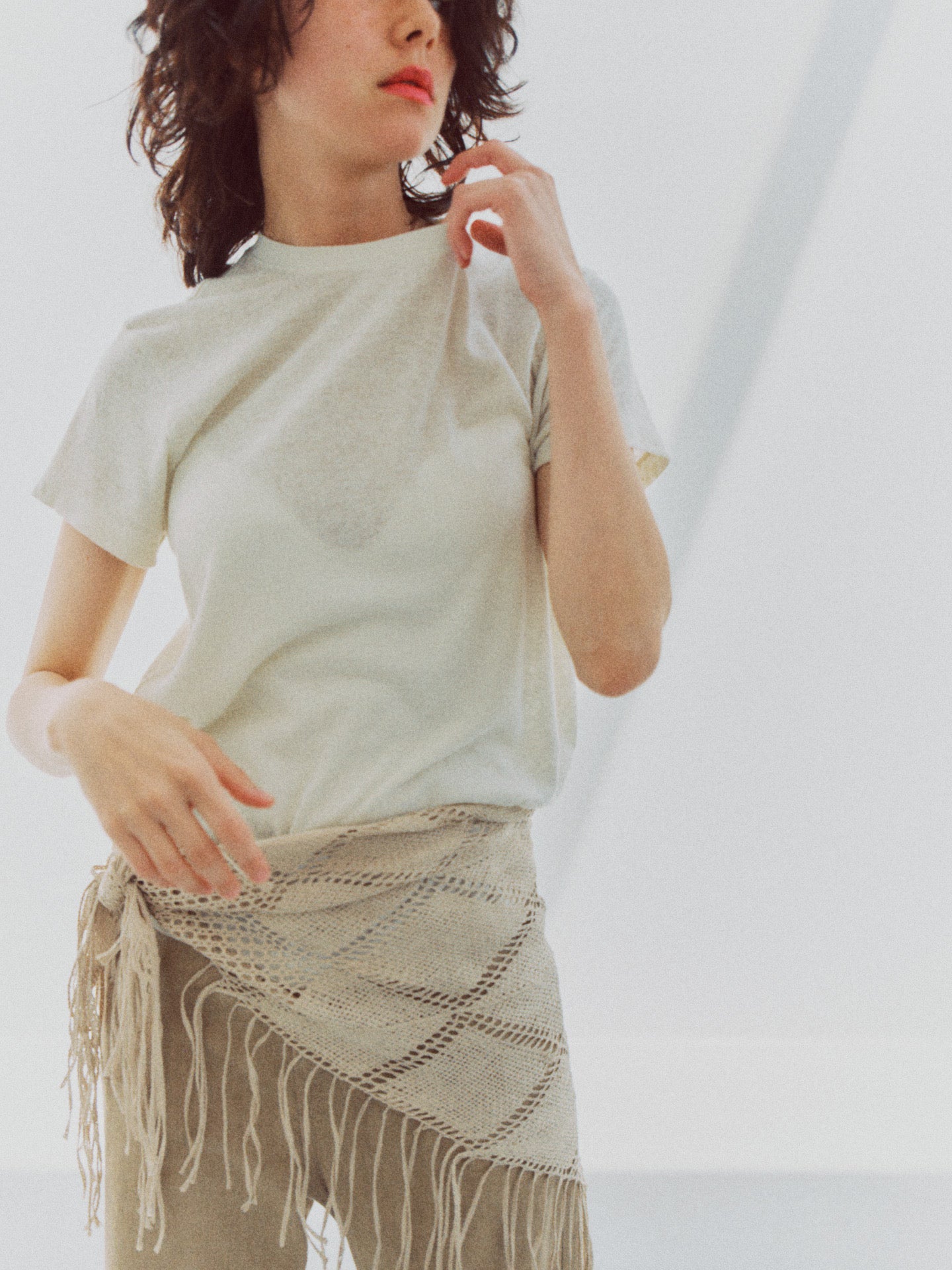 GEMMA HALF SLEEVE TEE (lt beige)