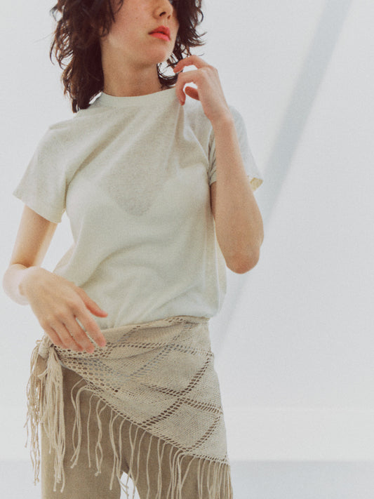 GEMMA HALF SLEEVE TEE (lt beige)