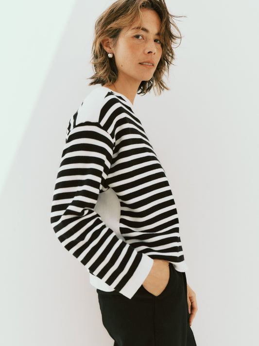 【AT HEART】BILBAO STRIPE LONG SLEEVE (white)