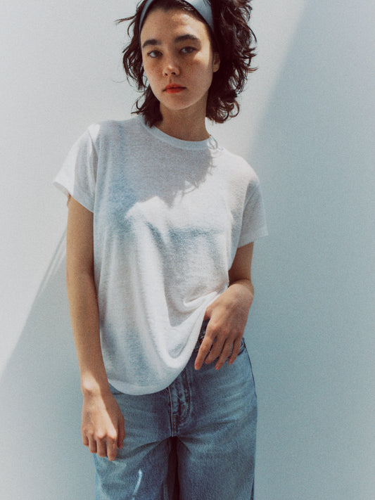 GEMMA HALF SLEEVE TEE (white)