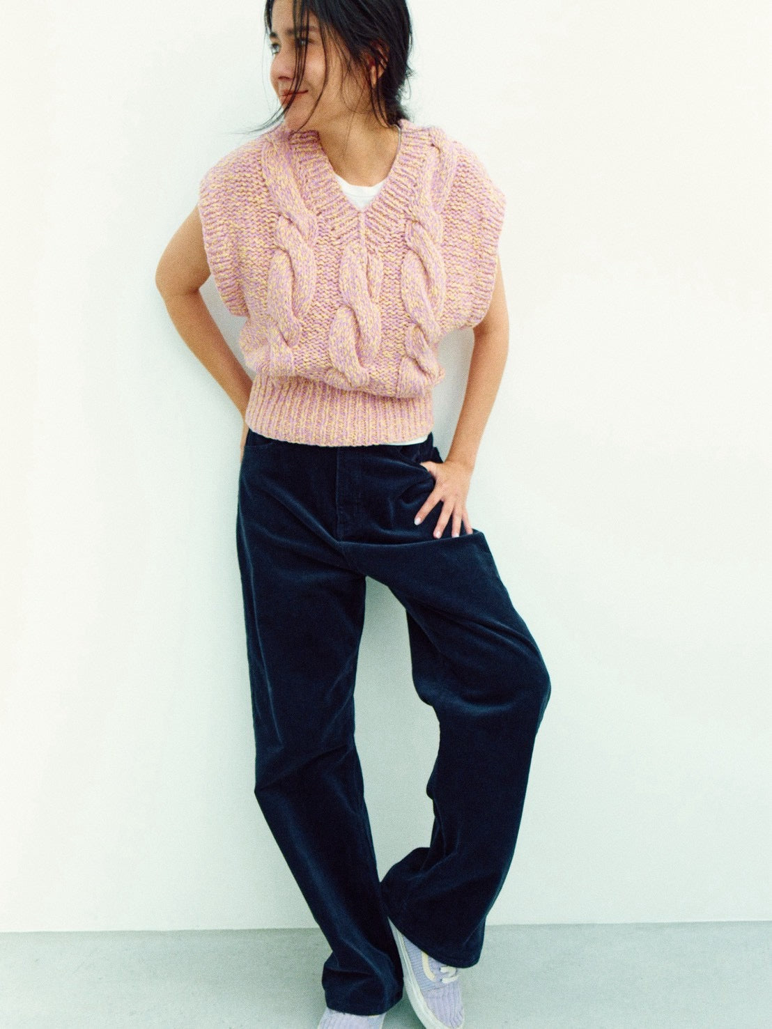 INVERLEITH VEST  (pink × yellow)