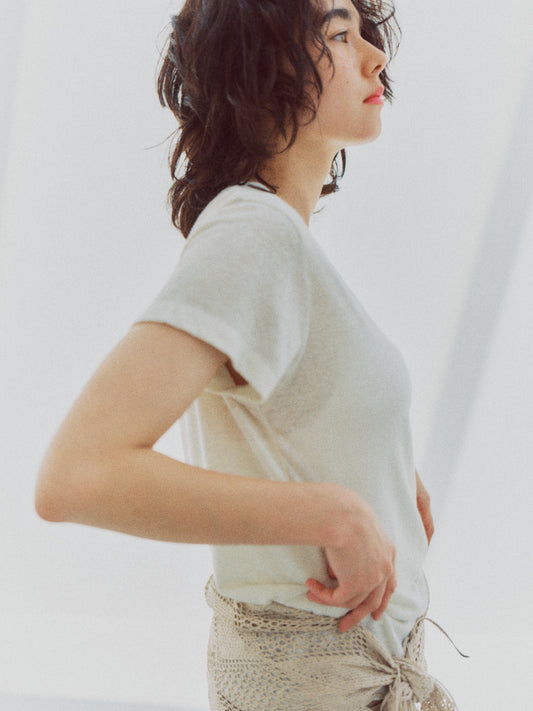 【受注再販】GEMMA HALF SLEEVE TEE (lt beige)