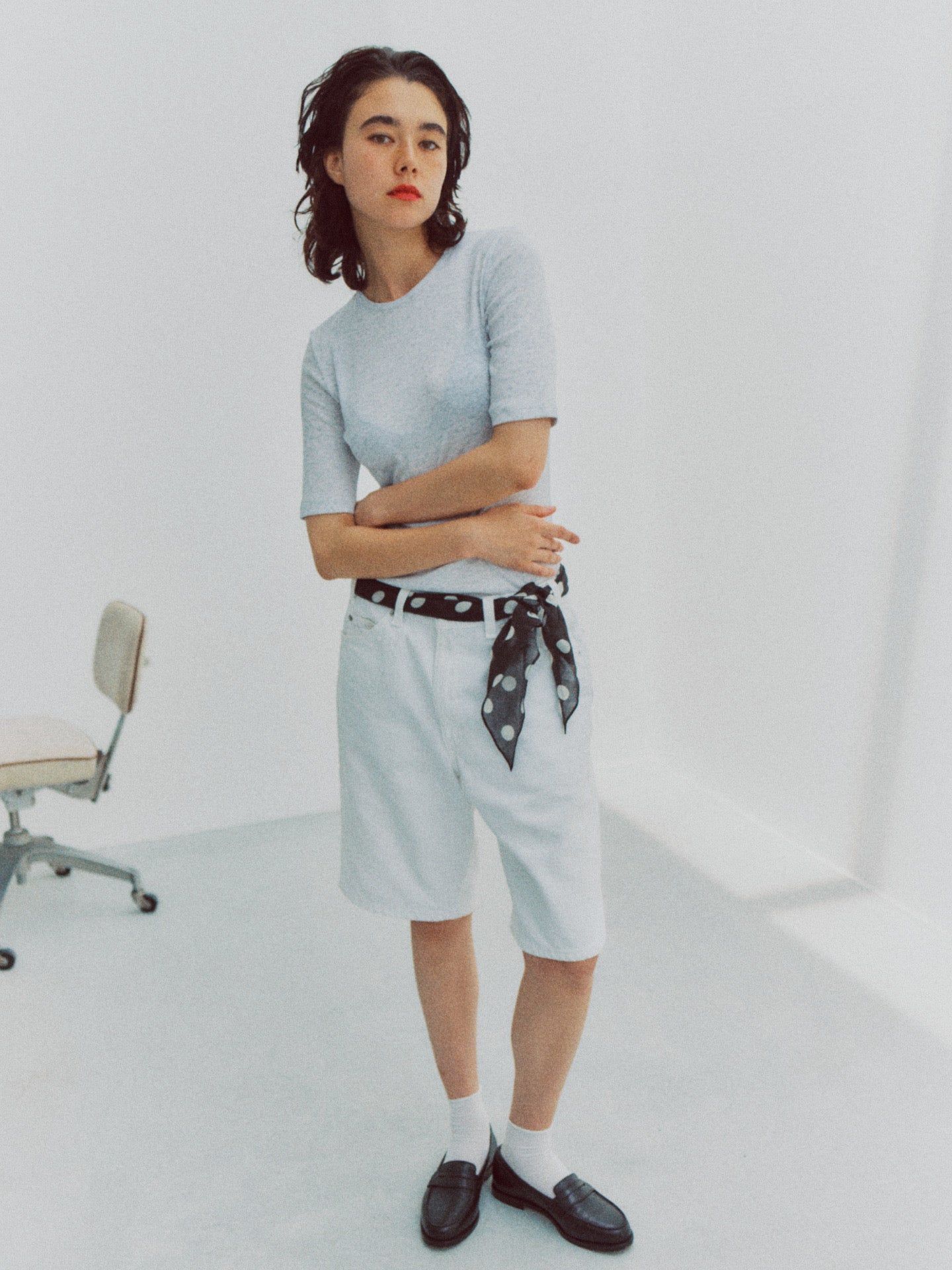 DIA HALF SLEEVE TEE (top gray)