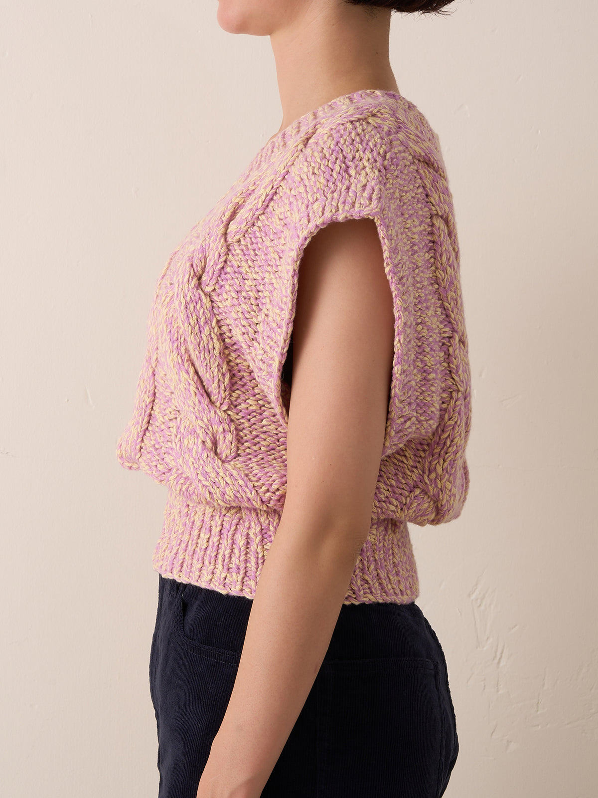 INVERLEITH VEST  (pink × yellow)